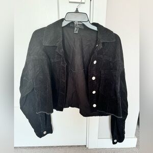 Cropped courdery shacket